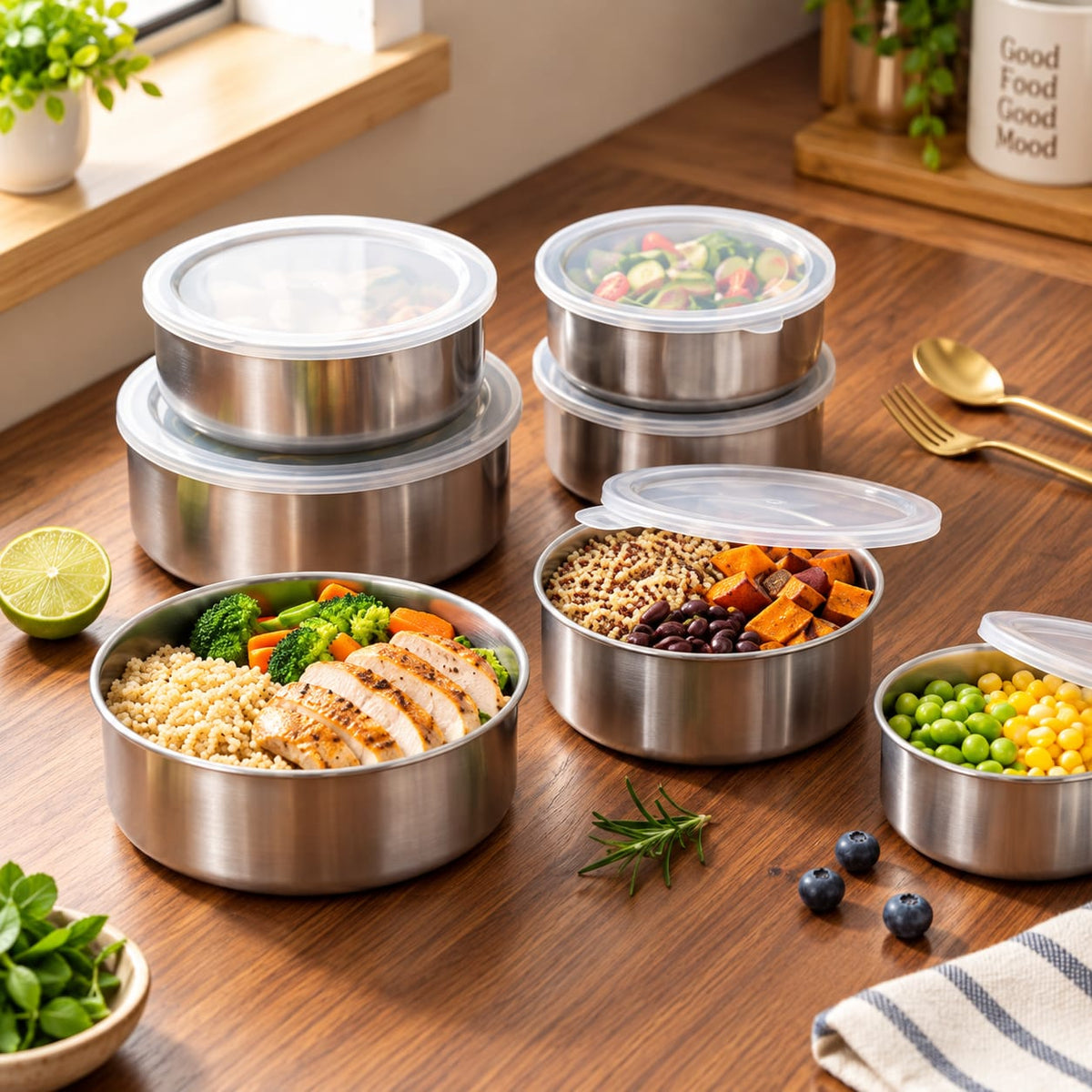 ✨ 5-Piece Stainless Steel Container Set